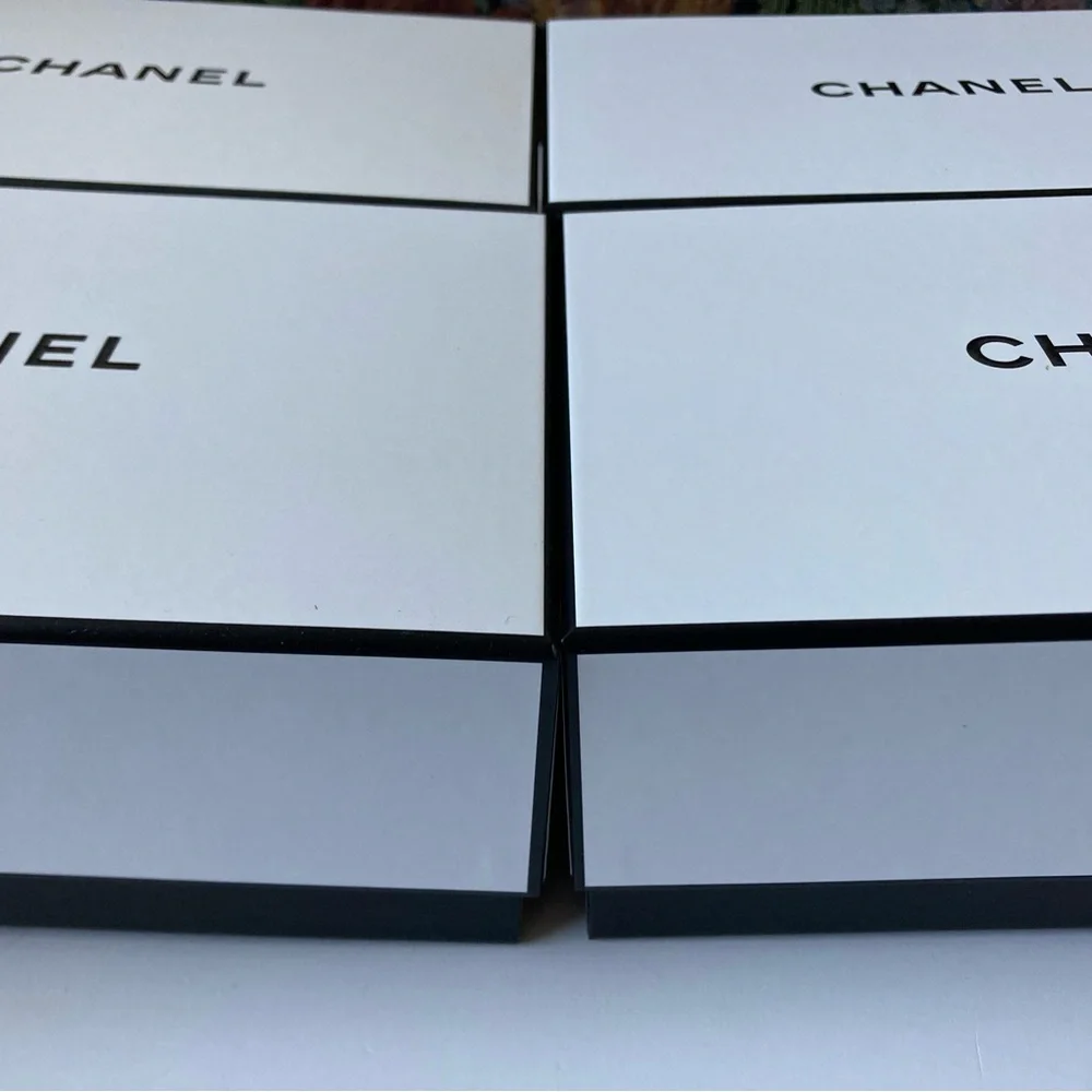 4 Authentic CHANEL Boxes Empty White & Black Medium Size Box Lot